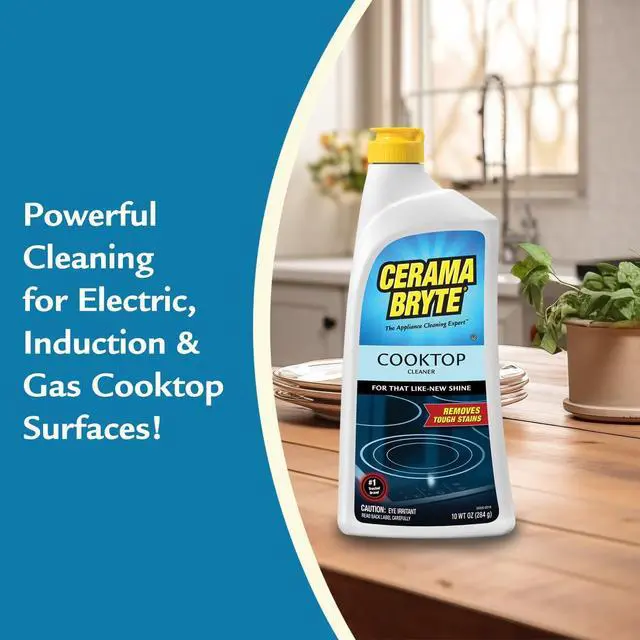 Alt view image 5 of 7 - Cerama Bryte Combo Kit Pads & Removes Tough Stains Cooktop and Stove Top Cleaner for Glass - Ceramic Surfaces, 10 Ounces