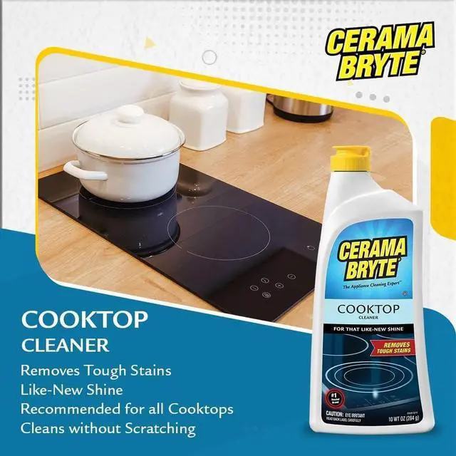 Alt view image 4 of 7 - Cerama Bryte Combo Kit Pads & Removes Tough Stains Cooktop and Stove Top Cleaner for Glass - Ceramic Surfaces, 10 Ounces
