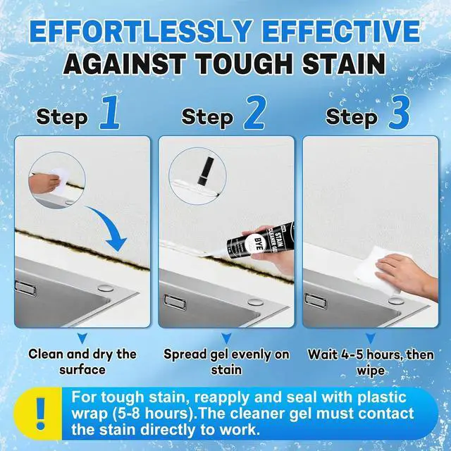 Alt view image 5 of 6 - 10 Oz Black Stain Cleaner Gel Home Cleaner | Heavy Duty Gel Caulk Cleaner Stain for Washing Machine Seal Shower Bathroom Grout Sinks, Including Brush (2 Pack 5 Oz)