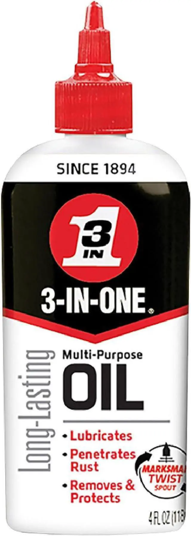 Main image of 3-IN-ONE Multi-Purpose Drip Oil with Marksman Twist Spout, Long-lasting lubricant, 4 OZ