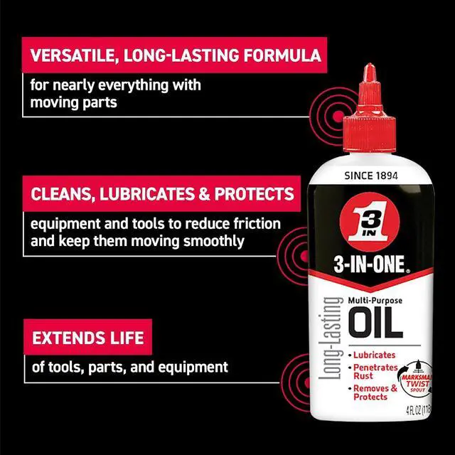 Alt view image 2 of 7 - 3-IN-ONE Multi-Purpose Drip Oil with Marksman Twist Spout, Long-lasting lubricant, 4 OZ