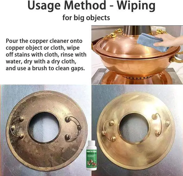 Alt view image 7 of 7 - Copper Pot Cleaner,Removes Tarnish from Copper Wares,Copper Polish(60ml) | Copper Cleaning, Restores Shine Removes Tarnish from Copper Wares,Metal Polishing Compound detergent