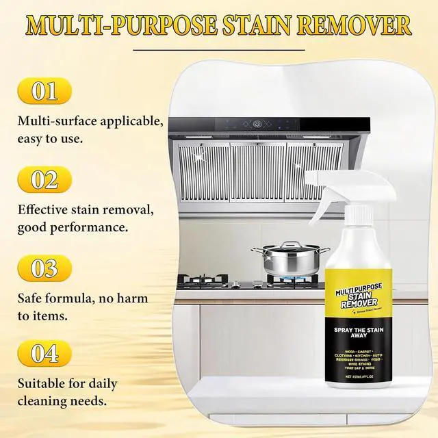 Alt view image 2 of 7 - Multi-Purpose Stain Remover, A Powerful CleanerQuick Cleaning for Kitchens, Floors, Toilets, and Cars (120ml)