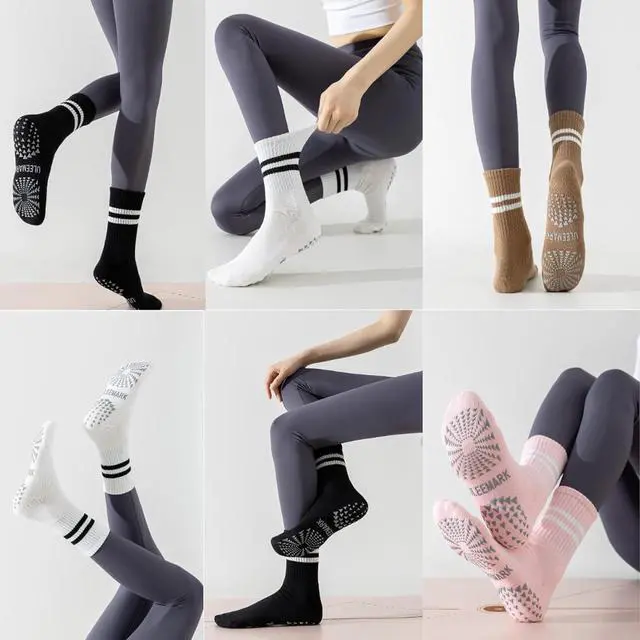 Alt view image 5 of 6 - Womens Pilates Non slip Yoga Socks Dance Gym Exercise Ankle Socks