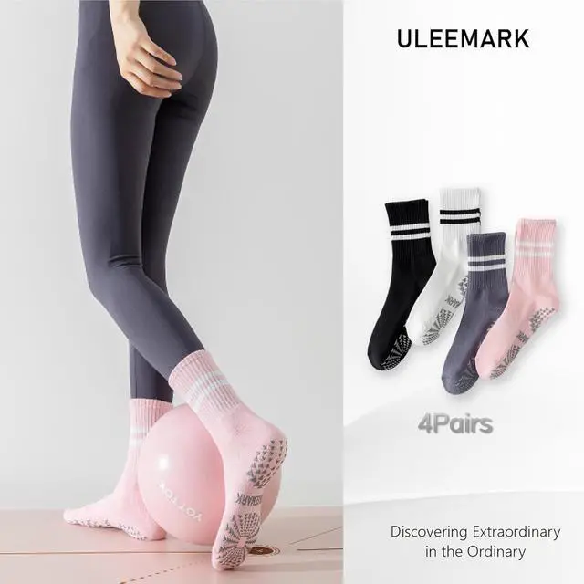 Alt view image 2 of 6 - Womens Pilates Non slip Yoga Socks Dance Gym Exercise Ankle Socks