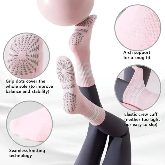Alt view image 3 of 6 - Womens Pilates Non slip Yoga Socks Dance Gym Exercise Ankle Socks