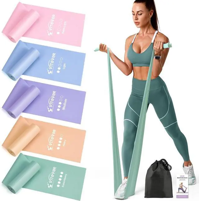 Main image of Stretch Bands for Exercise, 5 Levels Resistance Bands for Working Out, Exercise Bands for Physical Therapy, Pilates, Rehab, Stretch, Strength Training and Yoga Starter Set