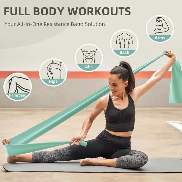 Alt view image 5 of 7 - Stretch Bands for Exercise, 5 Levels Resistance Bands for Working Out, Exercise Bands for Physical Therapy, Pilates, Rehab, Stretch, Strength Training and Yoga Starter Set
