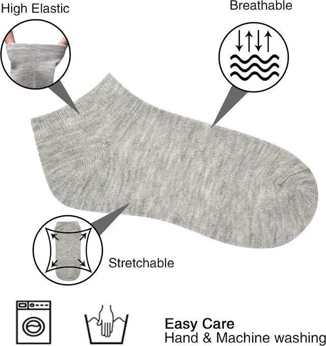 Alt view image 4 of 7 - GENTABY 15 Pairs Toddler Kids Ankle Socks for Boys Girls School 1-13 Years | Breathable lightweight, no-show for sneakers sports school daily wear, elastic cuffs, Y-heel stay-put