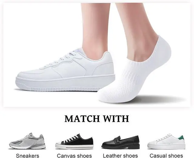 Alt view image 2 of 6 - Irisbear Womens No Show Socks, Thin Cotton Non Slip Low Cut Socks 6 Pairs