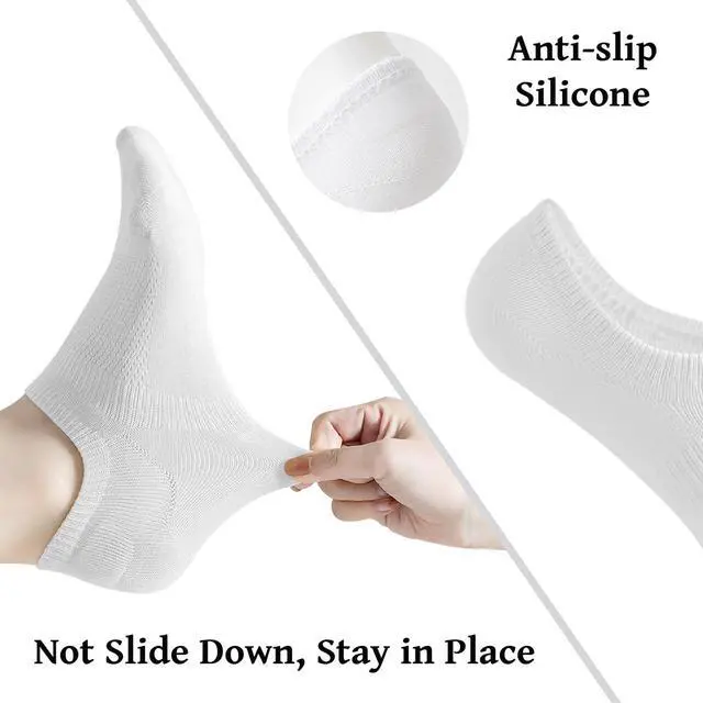 Alt view image 3 of 6 - Irisbear Womens No Show Socks, Thin Cotton Non Slip Low Cut Socks 6 Pairs