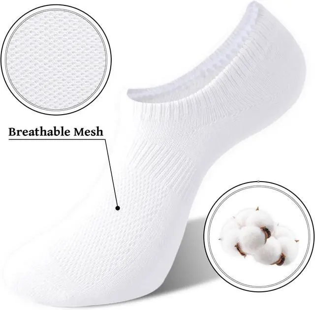 Alt view image 5 of 6 - Irisbear Womens No Show Socks, Thin Cotton Non Slip Low Cut Socks 6 Pairs
