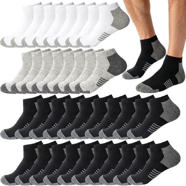 Main image of 12-30 Pairs Low Cut Ankle Socks for Men Thin Breathable Casual No Show Athletic Socks Bulk