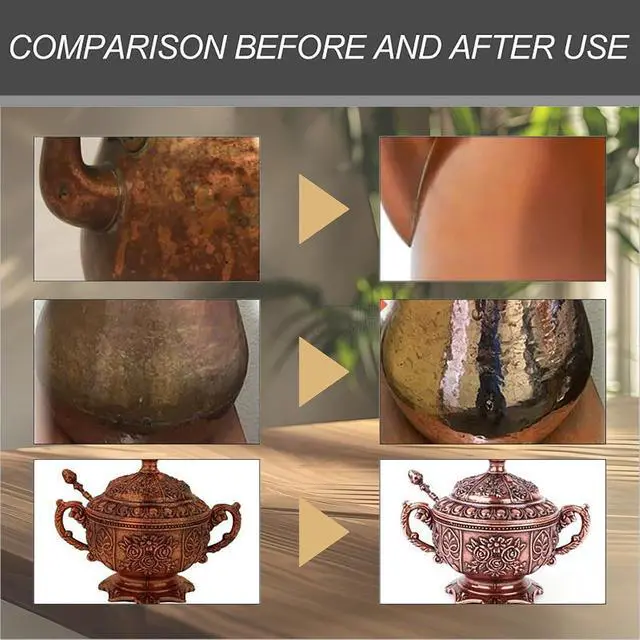 Alt view image 5 of 7 - Copper Pot Cleaner,Removes Tarnish from Copper Wares,Copper Polish(60ml) | Copper Cleaning, Restores Shine Removes Tarnish from Copper Wares,Metal Polishing Compound detergent