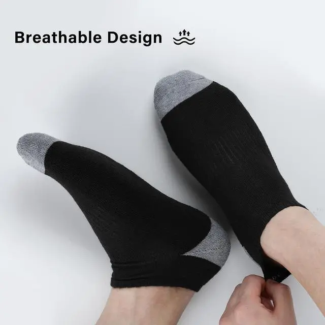 Alt view image 2 of 7 - Eallco 8 Pairs Mens Ankle Socks Low Cut Socks for Men Short Socks Size 10-13 Black