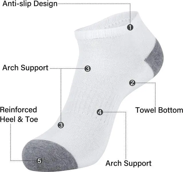 Alt view image 4 of 7 - Eallco 8 Pairs Mens Ankle Socks Low Cut Socks for Men Short Socks Size 10-13 Black