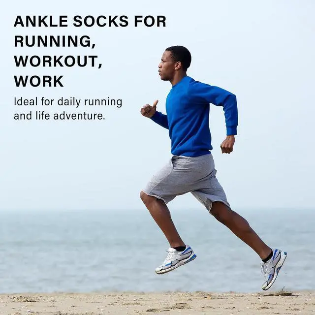 Alt view image 7 of 7 - Eallco 8 Pairs Mens Ankle Socks Low Cut Socks for Men Short Socks Size 10-13 Black
