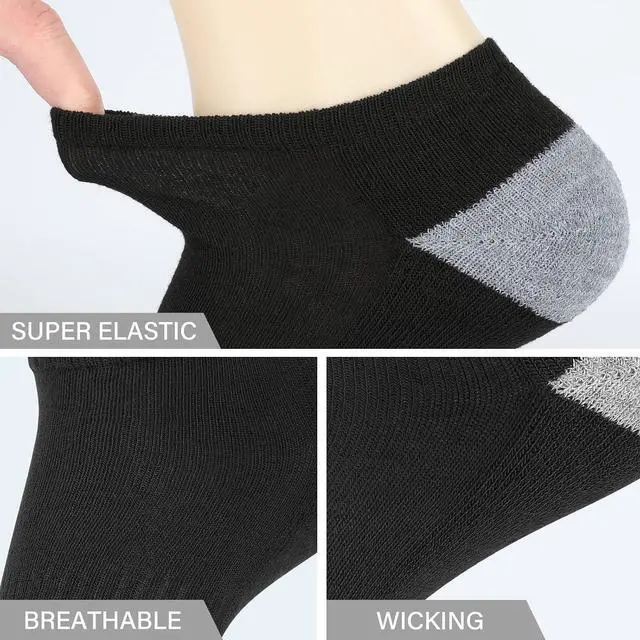 Alt view image 6 of 7 - Eallco 8 Pairs Mens Ankle Socks Low Cut Socks for Men Short Socks Size 10-13 Black