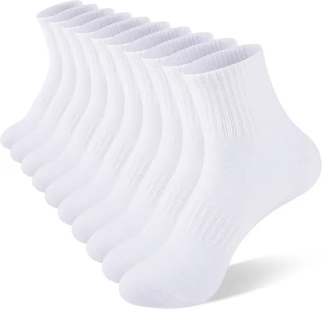 Main image of eallco Womens Ankle Socks Thin Cotton Crew Socks Athletic Quarter Above Ankle Gym Mini Crew 5 Pairs