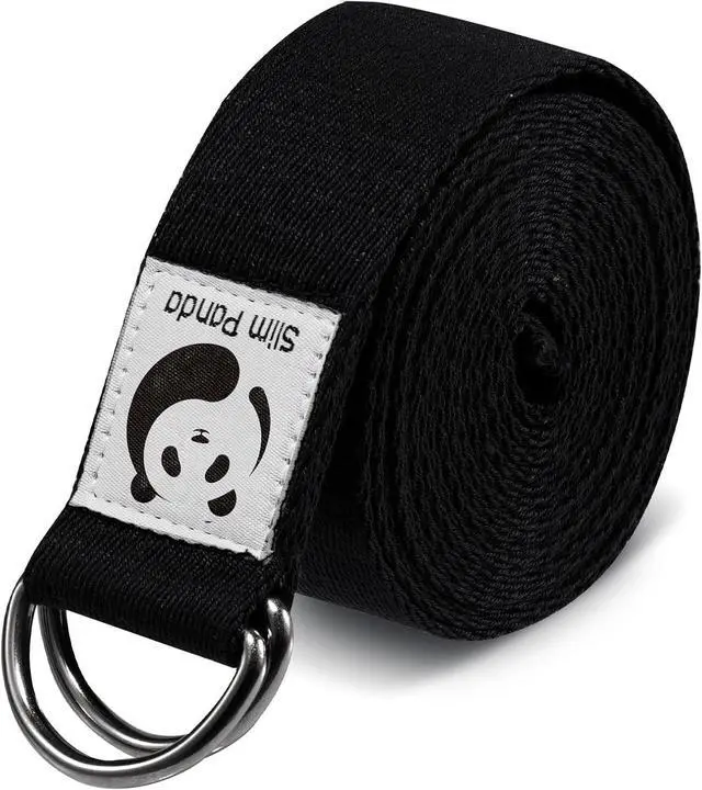 Main image of Slim Panda Yoga Strap for Stretching,Cotton Yoga Strap with Adjustable D-Ring Buckle,Non-Elastic Yoga Belt for Pilates,Gym Workouts,Physical Therapy,Improve Flexibility