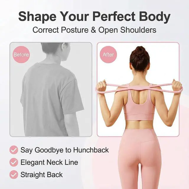 Alt view image 3 of 6 - Resistance Bands, Figure 8 Resistance Bands for Women Men, 8 Shaped Resistance Rubber Band for Arms, Back, Shoulder Stretch with Handles, Not Break, Portable