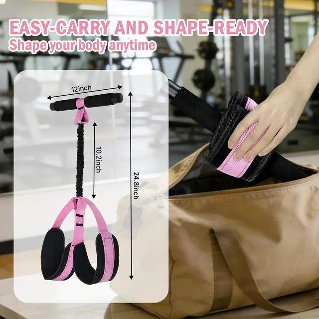 Alt view image 5 of 7 - Foot Pedal Resistance Band, Multi Purpose Full Body Workout Tool | Portable latex band with storage bag for home travel, full body shaping, pilates, yoga and core training