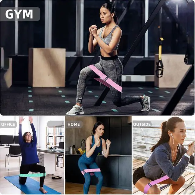 Alt view image 7 of 7 - Fabric Resistance Bands for Working Out, 5 Levels Booty Bands for Women Men, Cloth Workout Bands Resistance Loop Exercise Bands for Legs Butt at Home Fitness, Yoga, Pilates