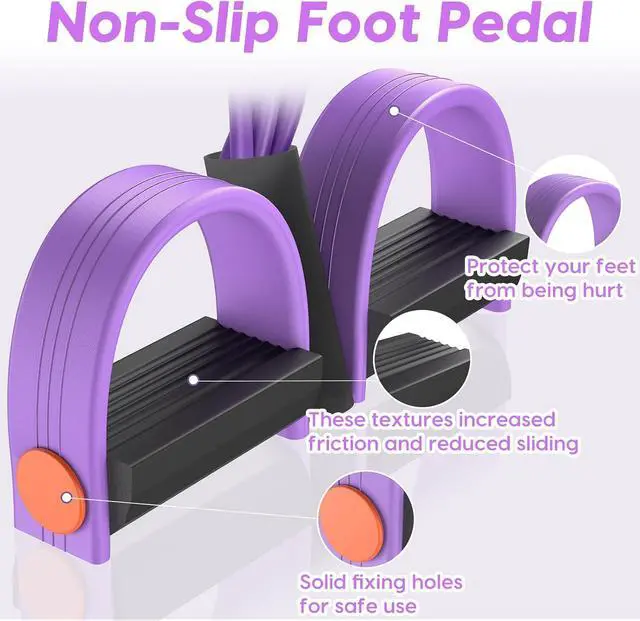 Alt view image 4 of 7 - Pedal Resistance Band with Handle, 6-Tube Elastic Exercise Band Resistance | Natural Rubber Fitness Band for Working Out, Multifunction Exercise Equipment for Abdomen, Waist, Arm, Leg Stretching