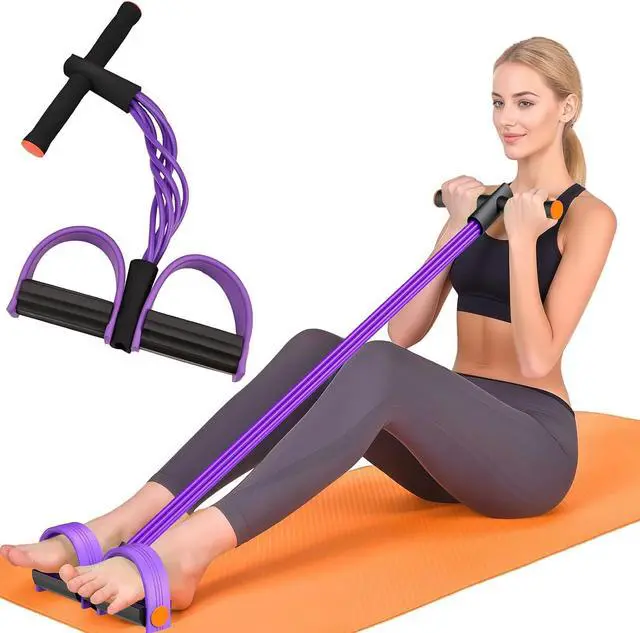 Main image of Pedal Resistance Band with Handle, 6-Tube Elastic Exercise Band Resistance | Natural Rubber Fitness Band for Working Out, Multifunction Exercise Equipment for Abdomen, Waist, Arm, Leg Stretching