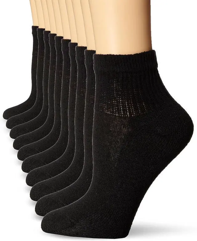 Main image of Hanes Women's Cushioned Athletic Ankle Socks (10-Pack)