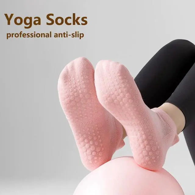 Alt view image 3 of 7 - 4 Pairs Pilates Socks for Women Grippy Yoga Socks Grip Socks for Hospital