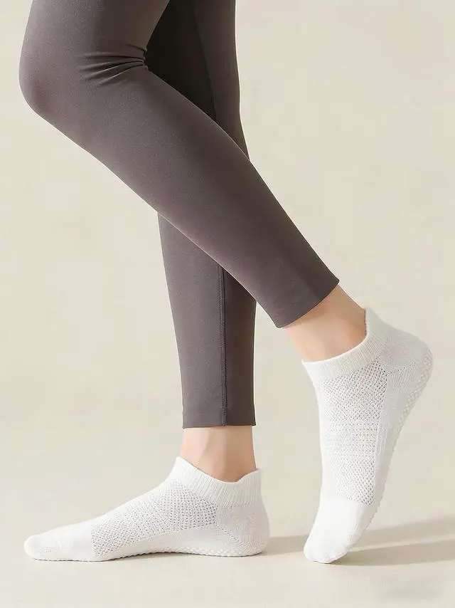 Alt view image 4 of 7 - 4 Pairs Pilates Socks for Women Grippy Yoga Socks Grip Socks for Hospital