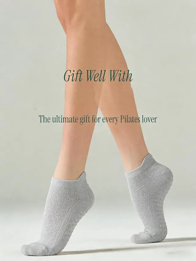 Alt view image 5 of 7 - 4 Pairs Pilates Socks for Women Grippy Yoga Socks Grip Socks for Hospital