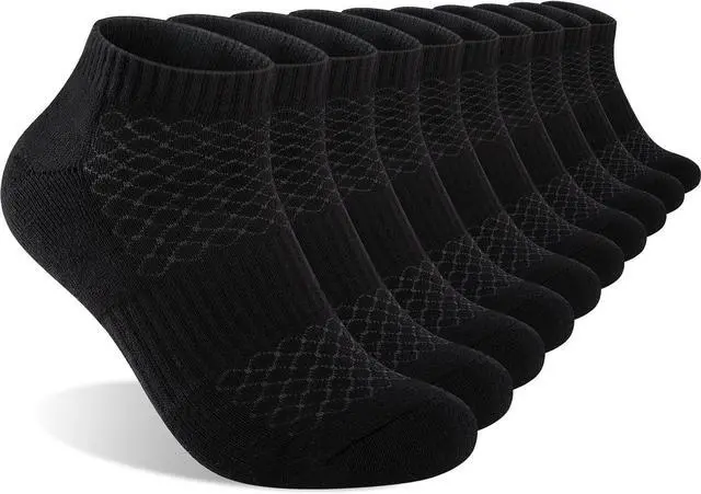 Main image of Monxiery Mens 100% Cotton Cushioned Ankel Socks, Athletic Performance Running Moisture Wicking Breathable socks