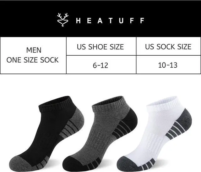 Alt view image 3 of 7 - Heatuff Mens Cushioned Ankle Socks, Breathable Moisture Wicking Low Cut Casual Socks (7 Pairs)