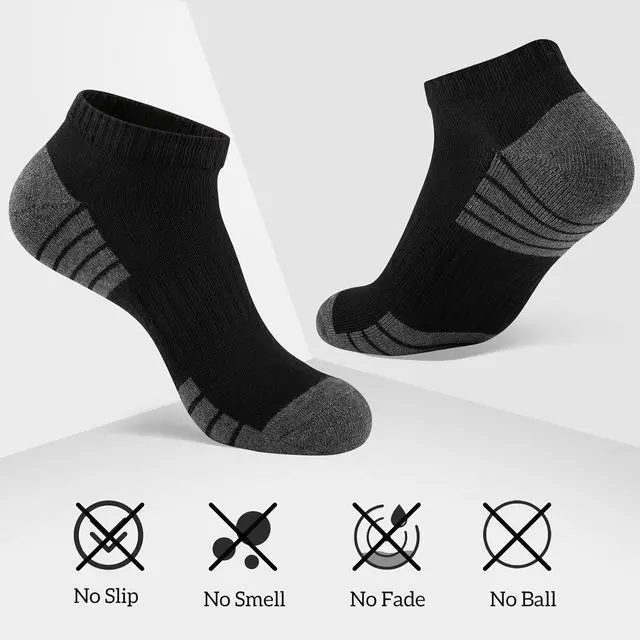 Alt view image 7 of 7 - Heatuff Mens Cushioned Ankle Socks, Breathable Moisture Wicking Low Cut Casual Socks (7 Pairs)
