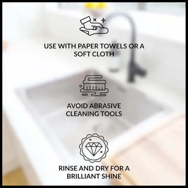Alt view image 7 of 7 - HOPE'S Perfect Sink Cleaner and Polish, Restorative, Removes Stains, Cast Iron, Corian, Composite, Acrylic, 8.5 Fl Oz