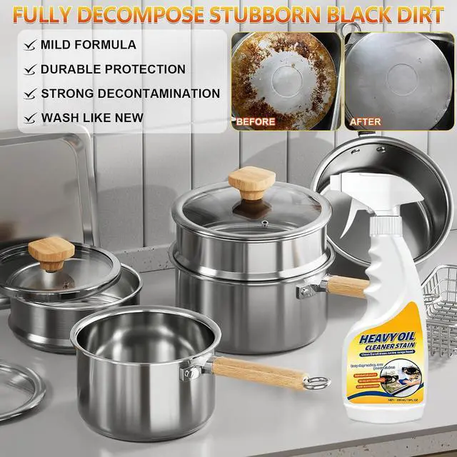 Alt view image 3 of 7 - Heavy Oil Cleaner Stain,Heavy Oil Stain Cleaner Kitchen,Clean Up Kitchen Oil Stains Spray,Kitchen Spray Cleaner,Multi-purpose Oils Stain Cleaner,Clean Up Kitchens Oil Stains (300ml)