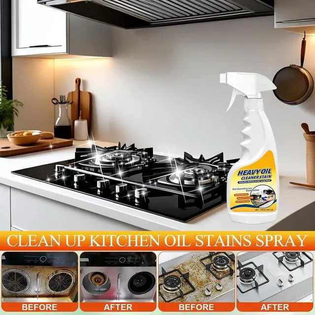 Alt view image 4 of 7 - Heavy Oil Cleaner Stain,Heavy Oil Stain Cleaner Kitchen,Clean Up Kitchen Oil Stains Spray,Kitchen Spray Cleaner,Multi-purpose Oils Stain Cleaner,Clean Up Kitchens Oil Stains (300ml)
