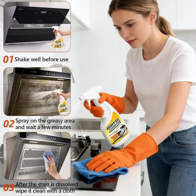 Alt view image 7 of 7 - Heavy Oil Cleaner Stain,Heavy Oil Stain Cleaner Kitchen,Clean Up Kitchen Oil Stains Spray,Kitchen Spray Cleaner,Multi-purpose Oils Stain Cleaner,Clean Up Kitchens Oil Stains (300ml)