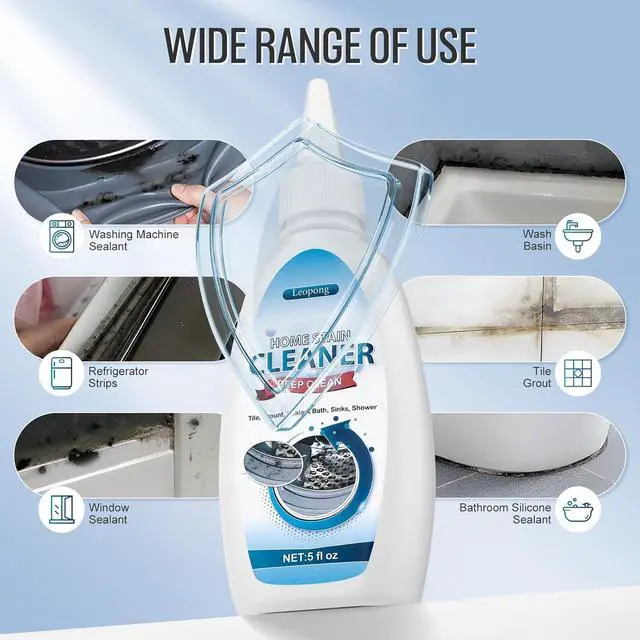 Alt view image 2 of 7 - Leopong Cleaner Gel for Washer, Fridge Seal, Shower & Tile, 5 fl oz | Deep cleaning formula | Reaches narrow gaps and corners | Multi-surface household use | Easy application design