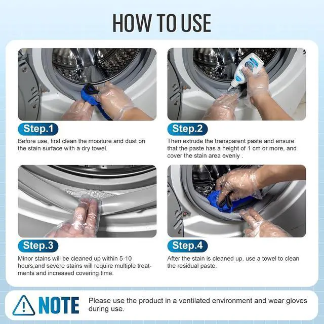 Alt view image 3 of 7 - Leopong Cleaner Gel for Washer, Fridge Seal, Shower & Tile, 5 fl oz | Deep cleaning formula | Reaches narrow gaps and corners | Multi-surface household use | Easy application design