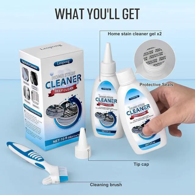 Alt view image 7 of 7 - Leopong Cleaner Gel for Washer, Fridge Seal, Shower & Tile, 5 fl oz | Deep cleaning formula | Reaches narrow gaps and corners | Multi-surface household use | Easy application design