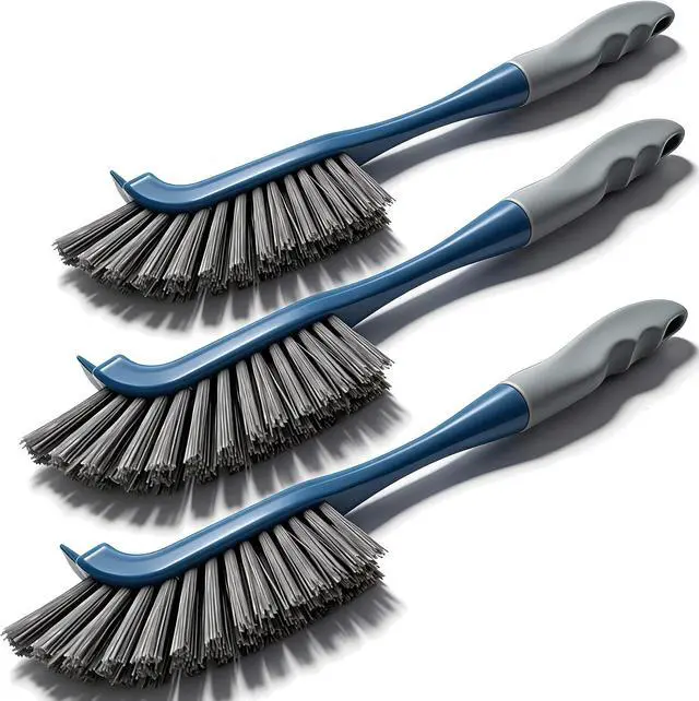 Main image of 3 Pack Hard Bristle Scrub Brush Set, Cleaning Brush Designed for Cleaning Shower, Bathroom Faucets, Tile Grout, Sink Edges, Around Toilets, and Hard to Reach Corners and Crevices