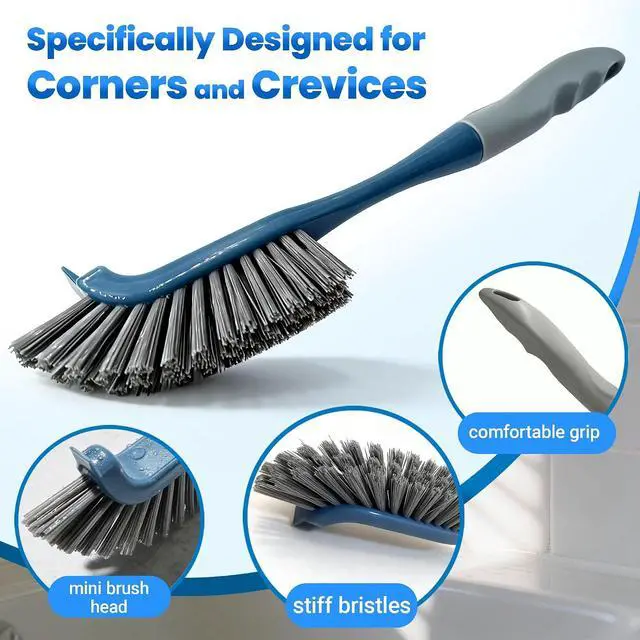Alt view image 3 of 7 - 3 Pack Hard Bristle Scrub Brush Set, Cleaning Brush Designed for Cleaning Shower, Bathroom Faucets, Tile Grout, Sink Edges, Around Toilets, and Hard to Reach Corners and Crevices