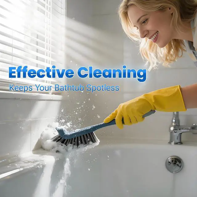 Alt view image 6 of 7 - 3 Pack Hard Bristle Scrub Brush Set, Cleaning Brush Designed for Cleaning Shower, Bathroom Faucets, Tile Grout, Sink Edges, Around Toilets, and Hard to Reach Corners and Crevices