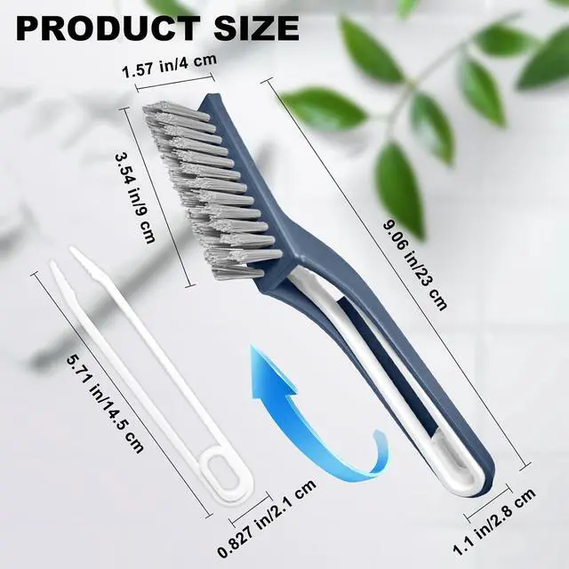 Alt view image 2 of 7 - Stiff Bristle Brush - Hard Bristle Crevice Cleaning Brush Tools for Household, Kitchen, Bathroom, Window, Toilet, Corners, Multi Purpose Hard Bristle Brushes for Deep Cleaning Gap(2 pcs)