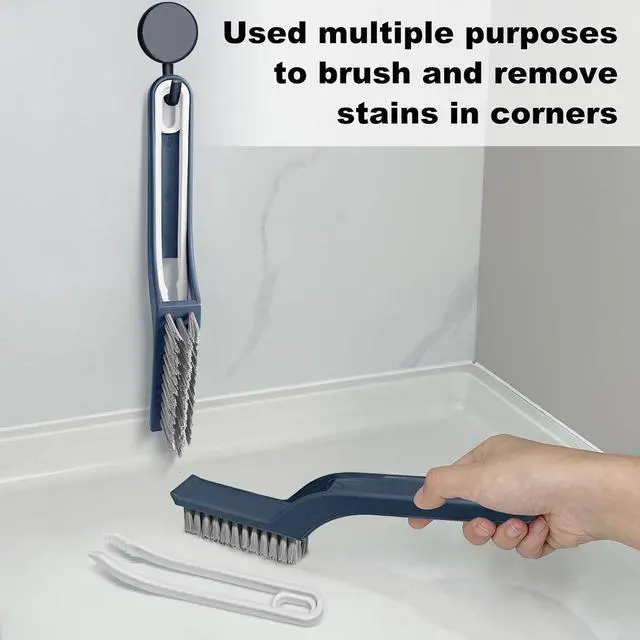 Alt view image 4 of 7 - Stiff Bristle Brush - Hard Bristle Crevice Cleaning Brush Tools for Household, Kitchen, Bathroom, Window, Toilet, Corners, Multi Purpose Hard Bristle Brushes for Deep Cleaning Gap(2 pcs)