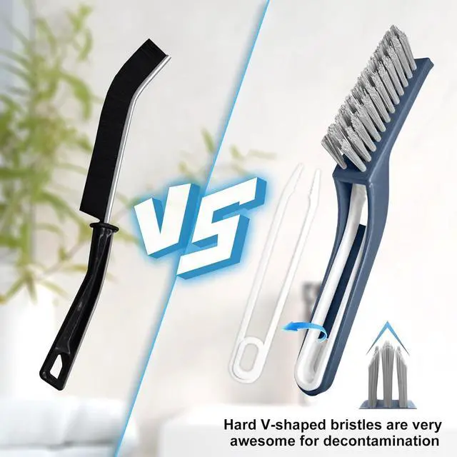 Alt view image 5 of 7 - Stiff Bristle Brush - Hard Bristle Crevice Cleaning Brush Tools for Household, Kitchen, Bathroom, Window, Toilet, Corners, Multi Purpose Hard Bristle Brushes for Deep Cleaning Gap(2 pcs)