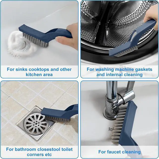 Alt view image 7 of 7 - Stiff Bristle Brush - Hard Bristle Crevice Cleaning Brush Tools for Household, Kitchen, Bathroom, Window, Toilet, Corners, Multi Purpose Hard Bristle Brushes for Deep Cleaning Gap(2 pcs)